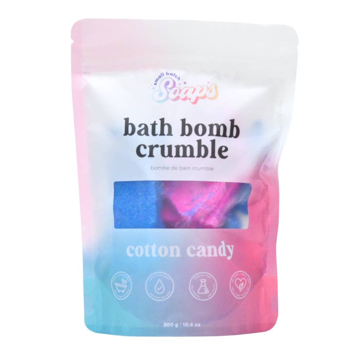 Small Batch Soaps - Wholesale Bath Bomb/Fizz - Cotton Candy Bath Bomb Crumble