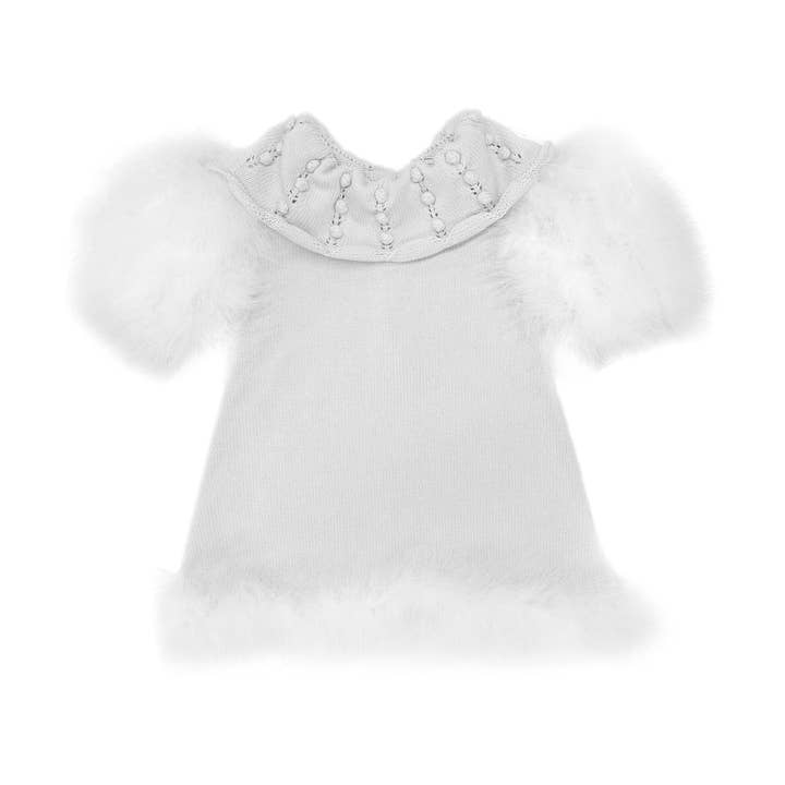 Ella White Feather Dress for wholesale by Petite Maison Kids