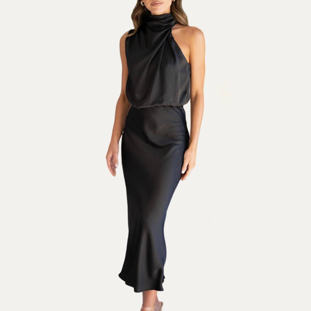 The Moment Collection – wholesale Klänning - Dam – Helt fantastisk One-Shoulder Halter Formell Midi Klänning13