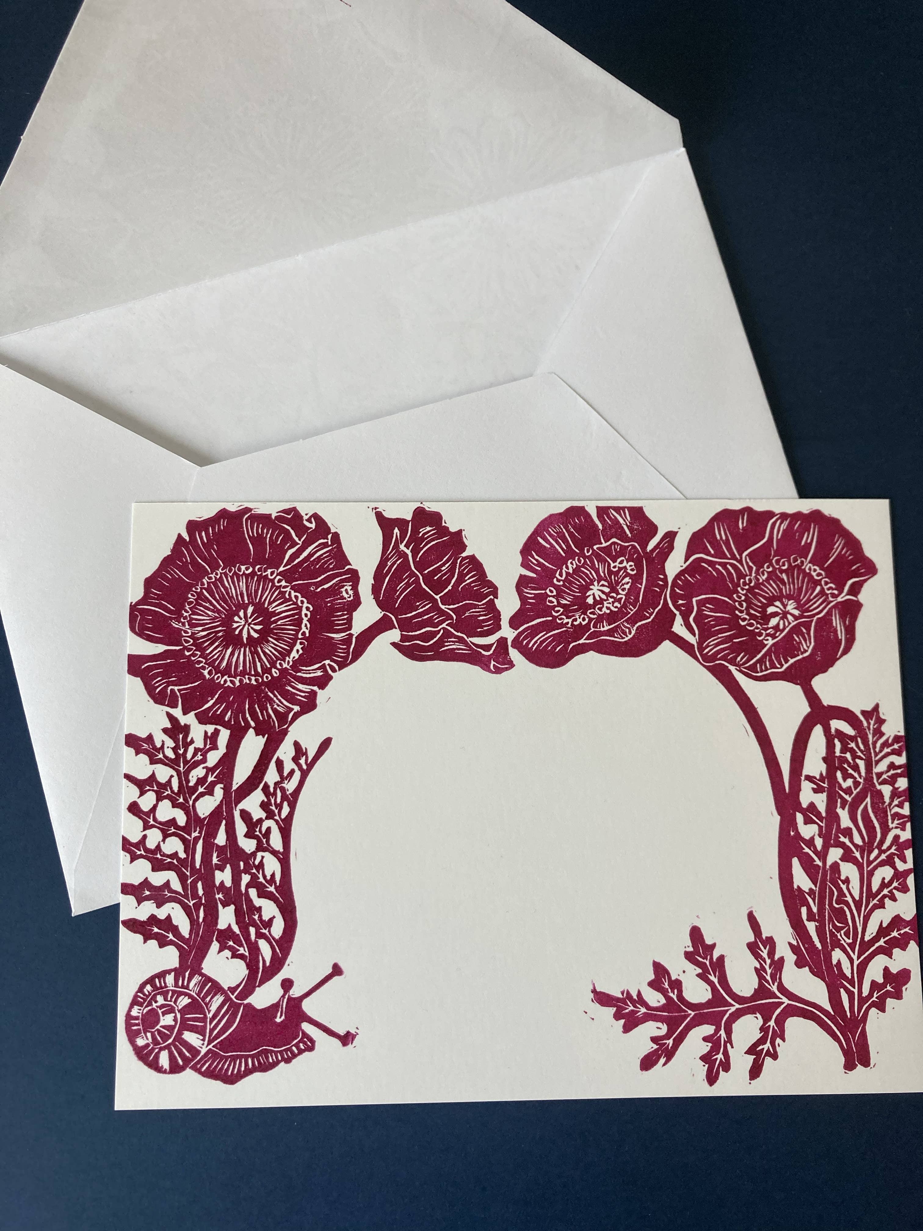 Kathie Studio - Wholesale Stationery/Notecard Set - Poppy Envelope and Postcard Stationery Set of 33