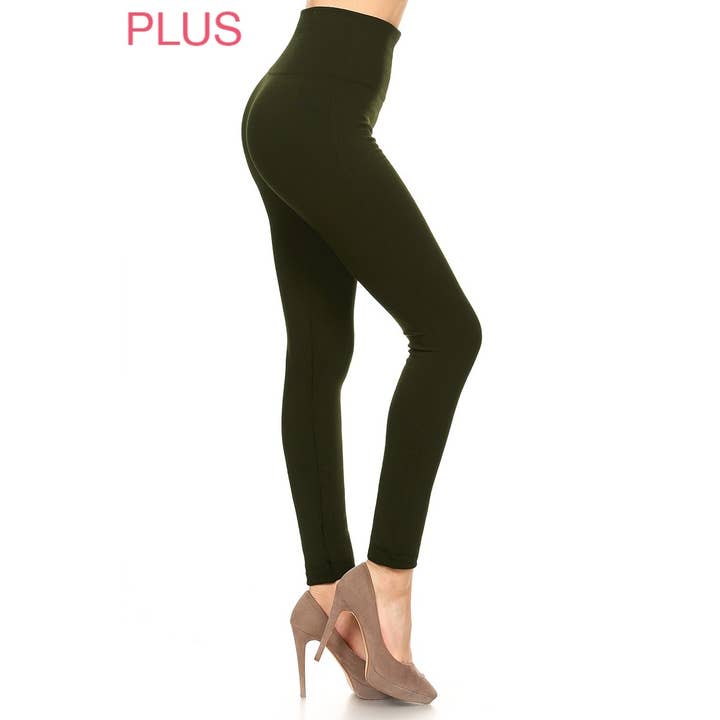 Leggings Depot – wholesale Fashion leggings – Women's – Wide Waistband Plus Size Fleece Lined Leggings7