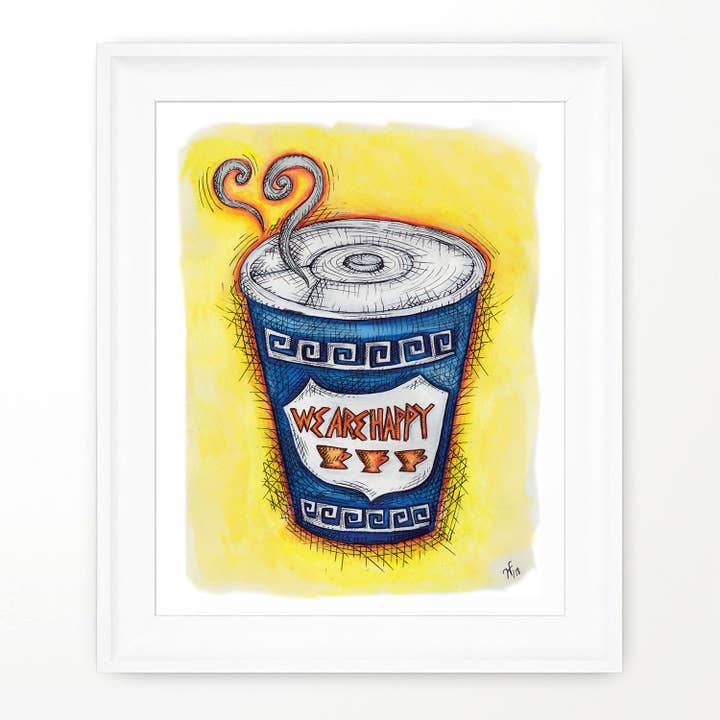 NEW YORK CITY PRINT | COFFEE CUP NYC PRINT | NYC Coffee Cup for wholesale by About A Cloud Stationery & Gifts