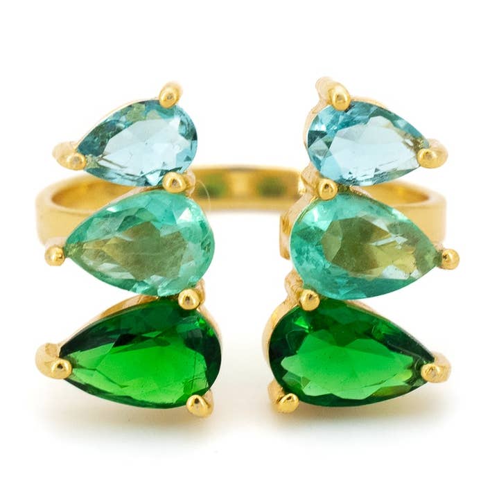 Ring with triangular crystals for wholesale by KLK