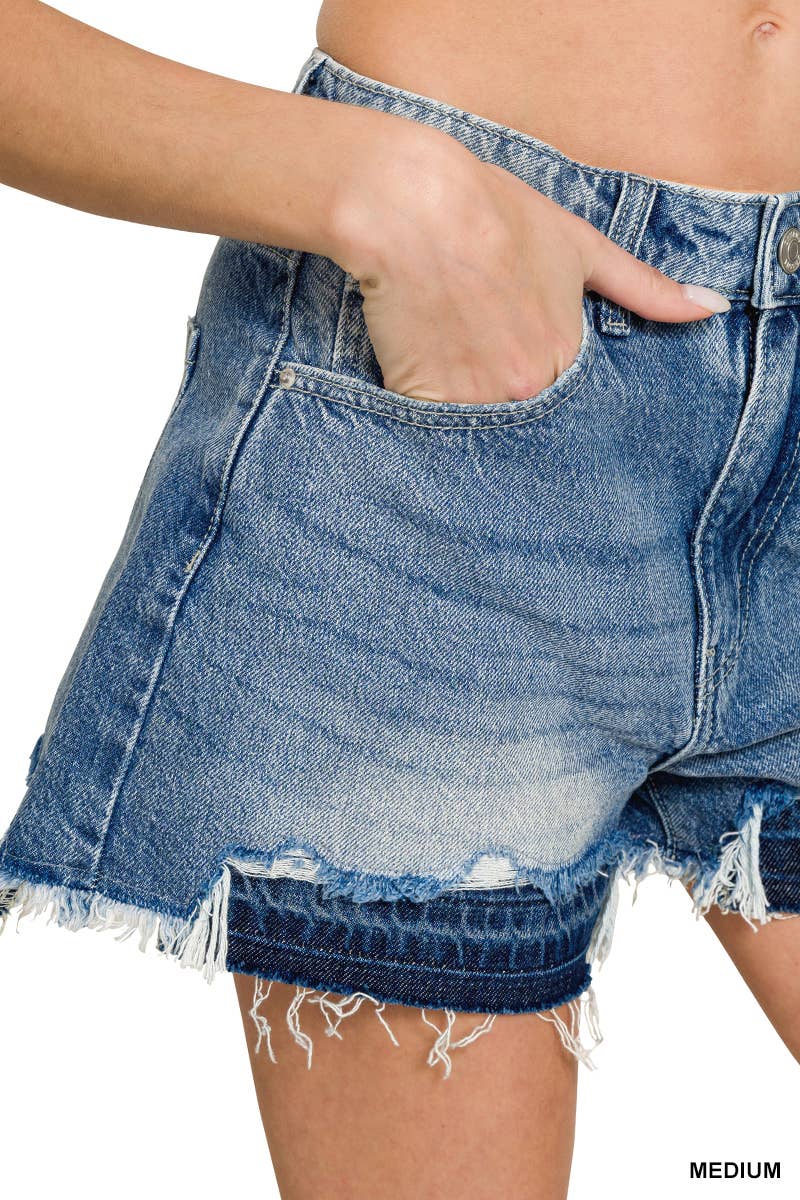 42POPS - Wholesale Korte broeken - Dames - Korte spijkerbroek met rafelige zoom Reg / Plus3