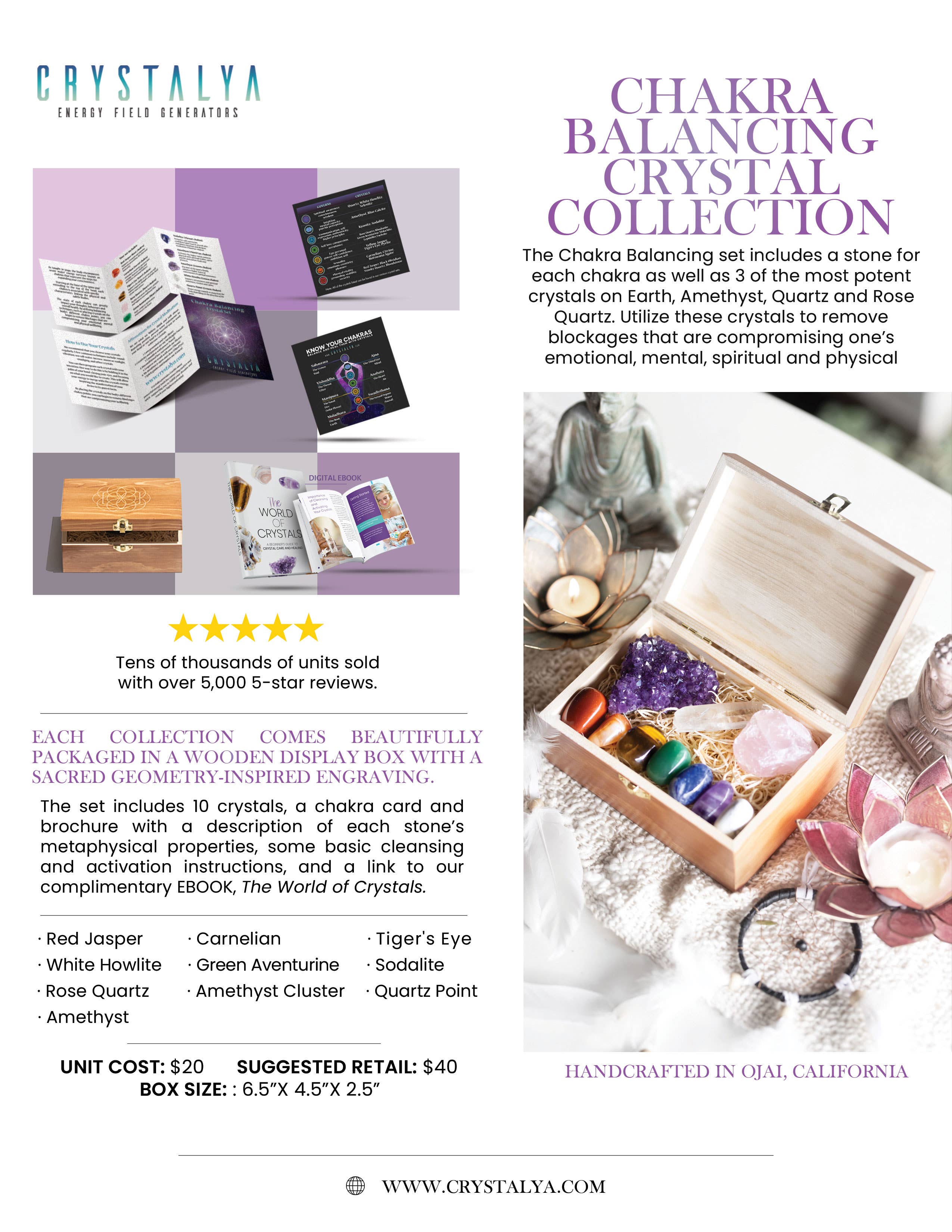 Crystalya - Wholesale Spiritual Stone/Crystal - Crystalya Chakra Balancing Crystal Box Set4