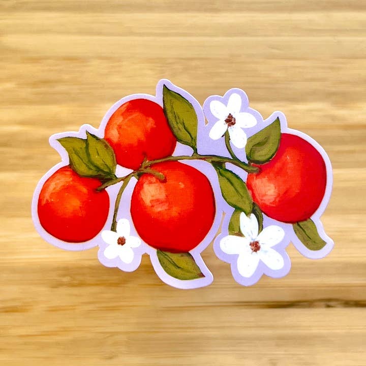 Orange Blossoms | Vinyl Sticker for wholesale by Janine Payne Illustrations