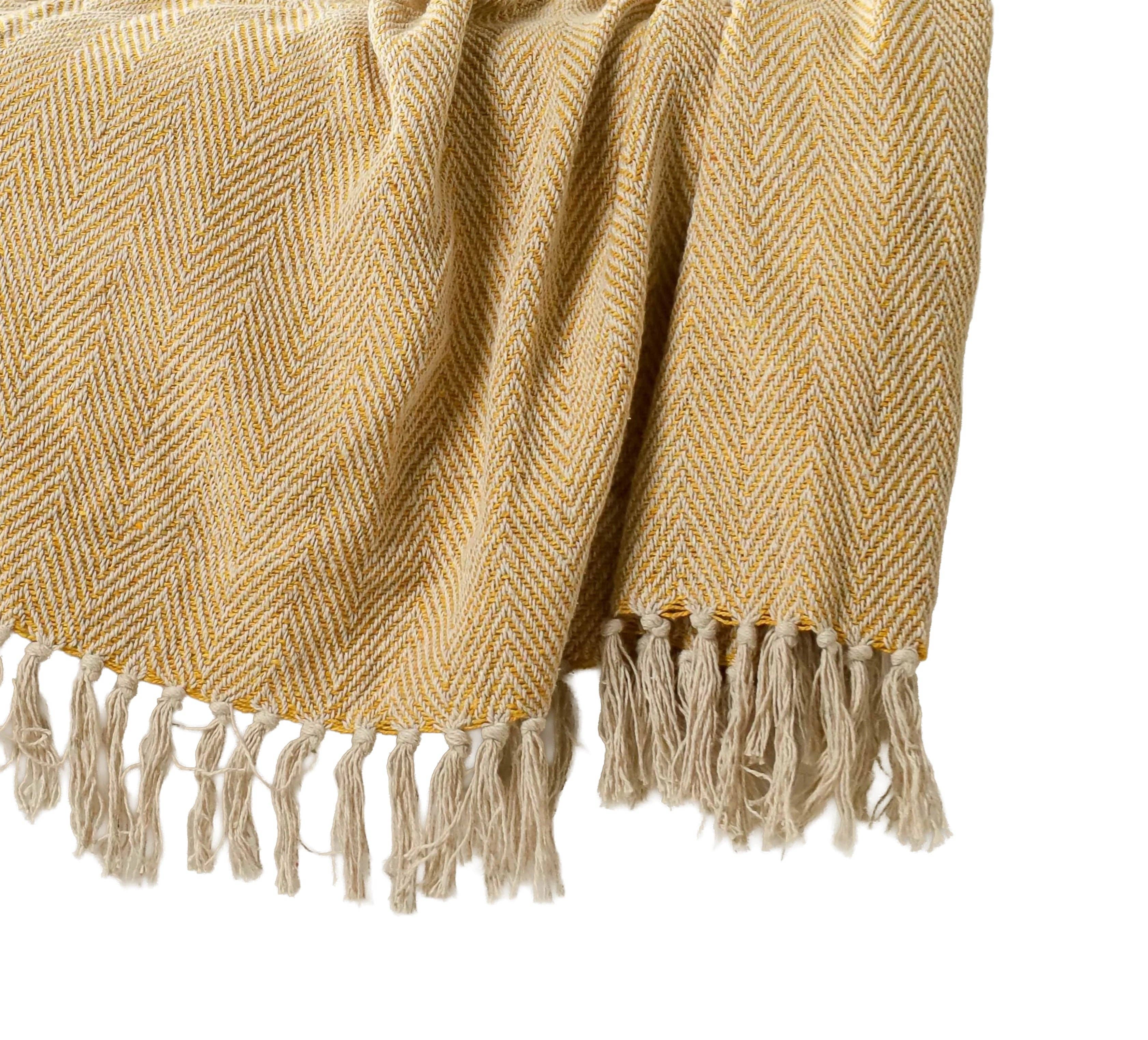 Urbane Hide - Wholesale Throw Blanket - Urbane Hide Mustard Yellow Plaid – Sofa Throw Cozy 125×150 2