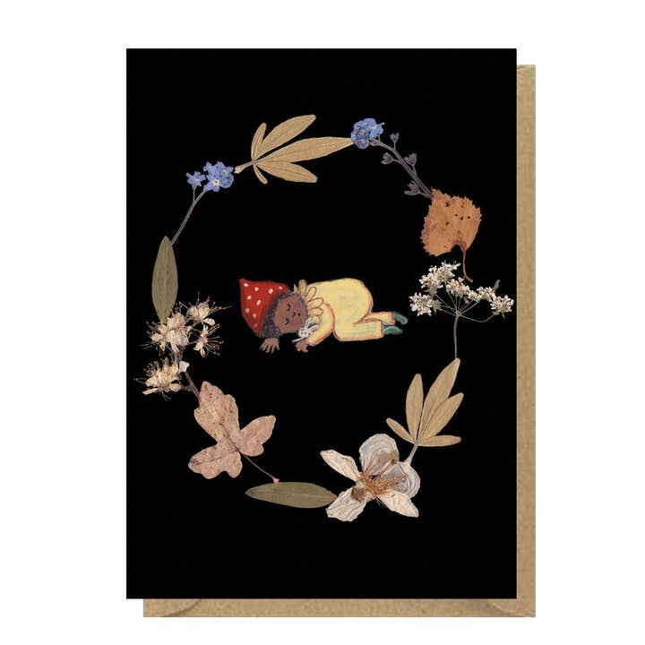 Tarjeta bebé nuevo con flores A6 para venta al por mayor de Juliet Thomas Doodles