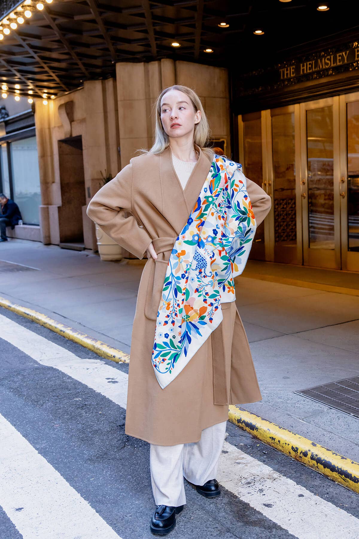 Jessie Zhao New York – wholesale Scarf – Women's – Double Sided Wool Silk Scarf Of Day Jungle Reverie4