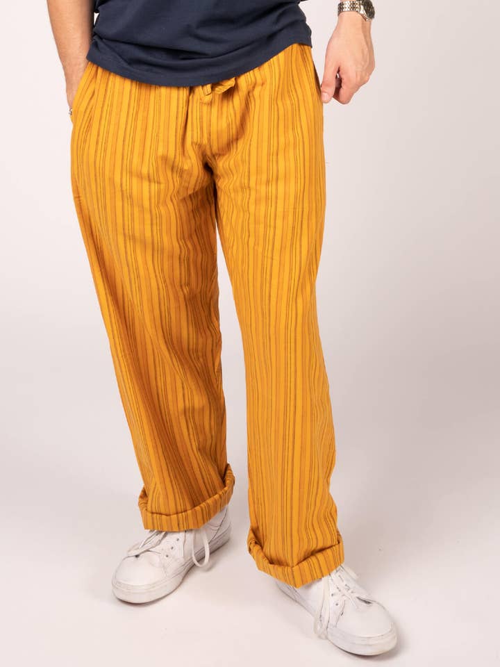 Pantalon de détente hippie à rayures - Pineapple Express pour la vente par Soul Flower