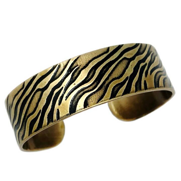 Armband met zebraprint met messing gegraveerde voor wholesale door Anju Jewelry