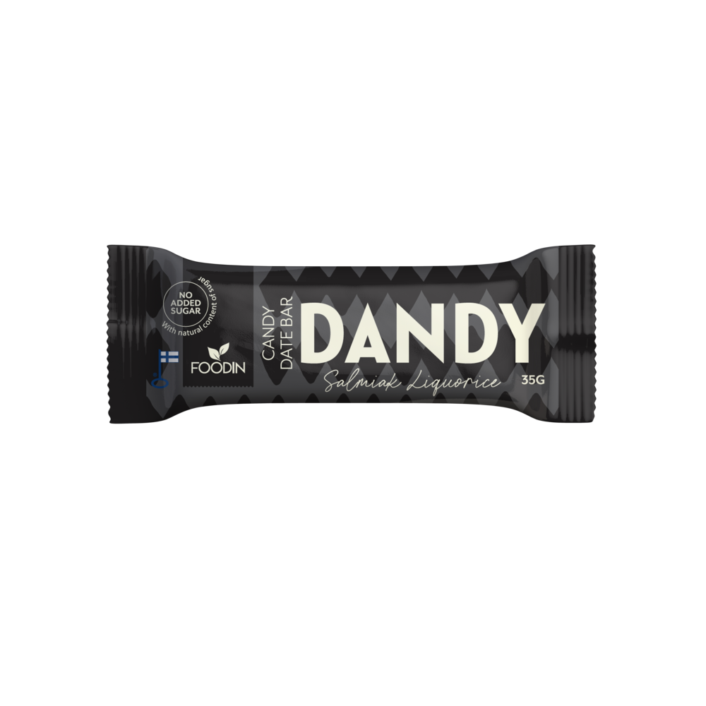 Foodin - Vente Barres de céréales - Barre de dattes Dandy Candy au réglisse salmiak 35 g0