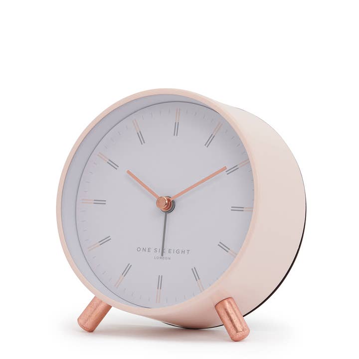 One Six Eight London – wholesale Alarm clock – Ellie Blush / White Silent Alarm Clock