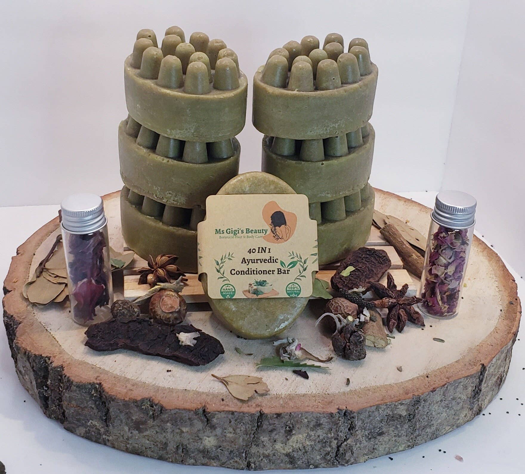 Ms Gigi’s Beauty LLC – wholesale Shampoo puck/solid shampoo – Ayurvedic Hair Growth Shampoo & Conditioner Bars1