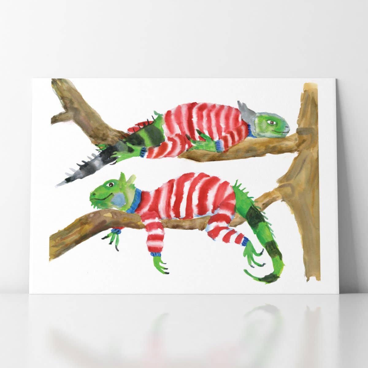 Rosie Webb illustrations - Wholesale Art Print - Iguanas in Pyjamas Giclée Print2