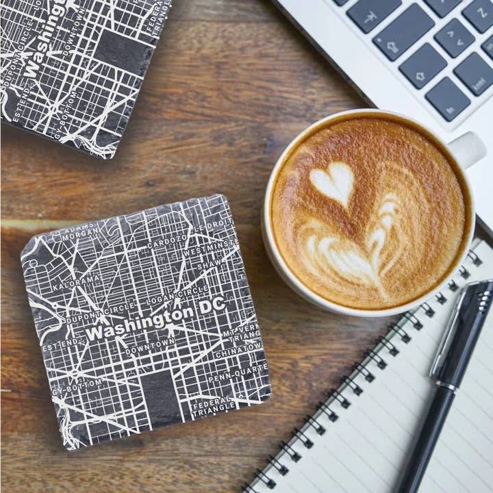 Blue Ridge Mountain Gifts - Wholesale Coasters - Washington DC Map - UV Printed Slate Coasters