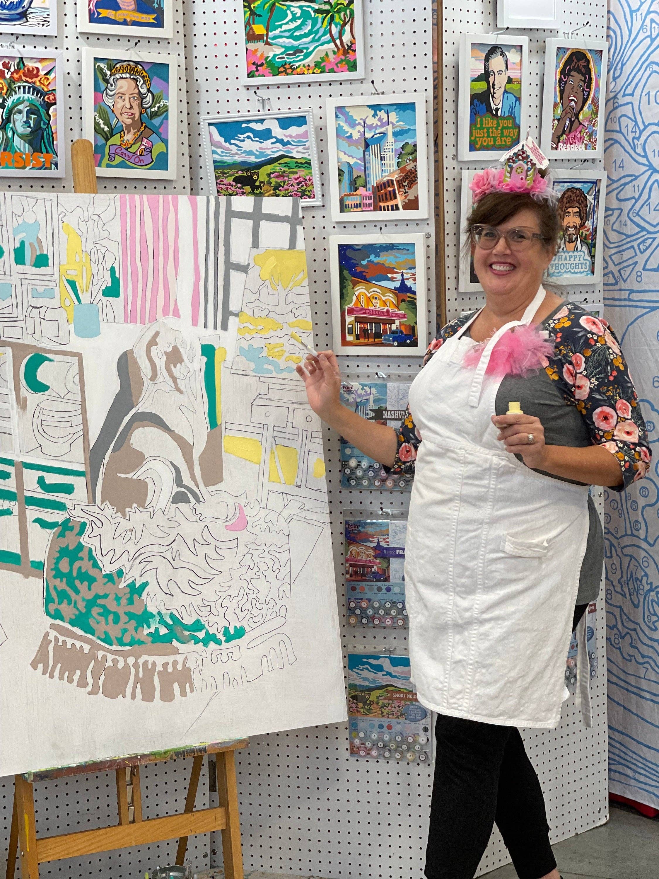 Paint the Town by Numbers – wholesale DIY craft kit – Succulents Paint by Number Kit ~ 8”x10” ~ Chinoiserie7