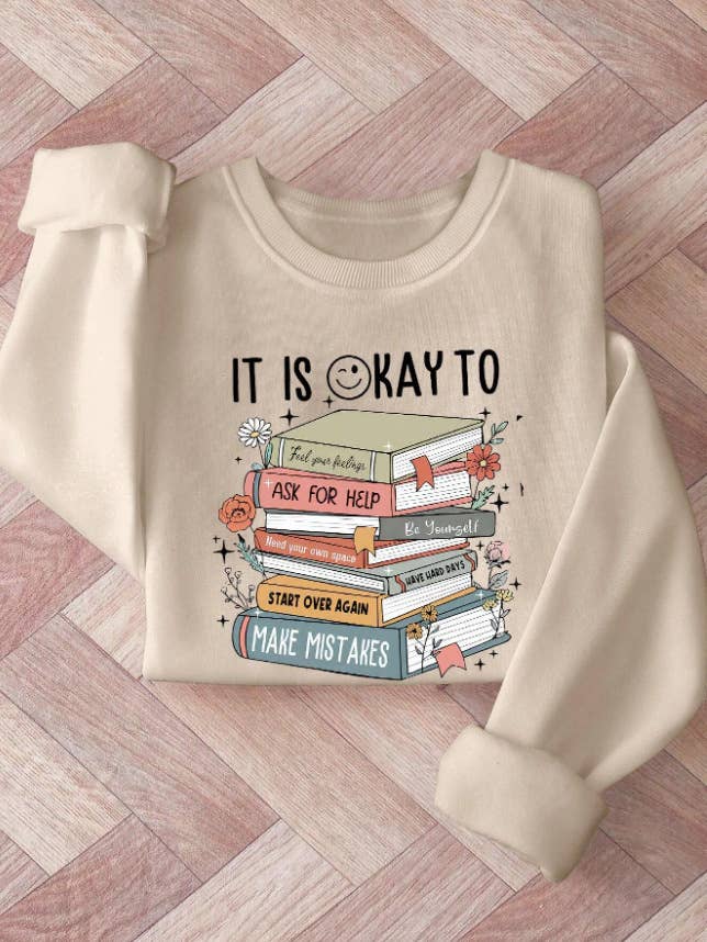 Rosa Clothing - Wholesale Sweatshirt - Women's - Italian lemon Cozy season print crew sweatshirt8