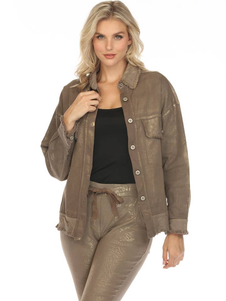 Button Down Jacket with Gold Foil for wholesale by Marisima by Urban Mangoz