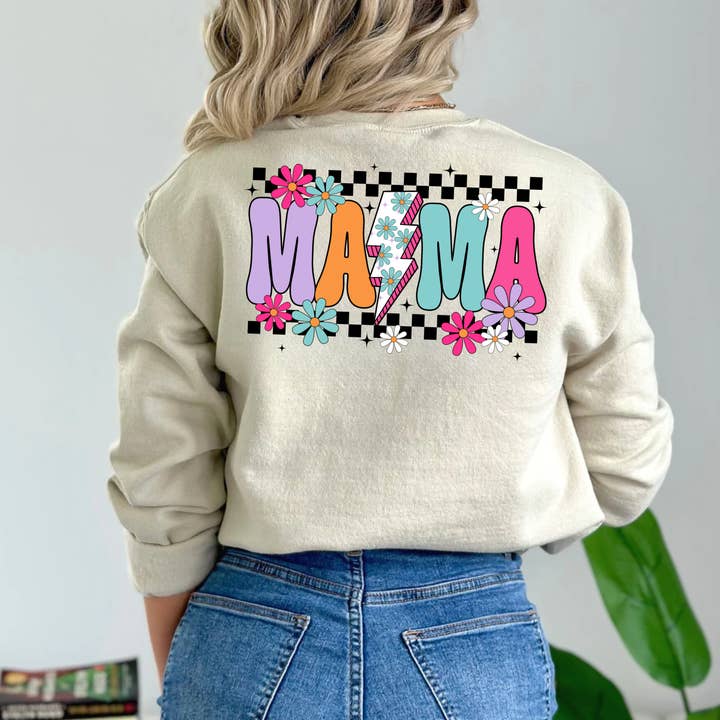 TEELUX - Wholesale Sublimation Transfer - (Shirt not included) MAMA checked w Lightning - DTF (COLD PEEL)2