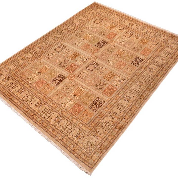 Turkish Knotted Istanbul Gary Tan/Brown Wool Rug - 8'5'' x 9'10'' for wholesale by Arshs Fine Rugs