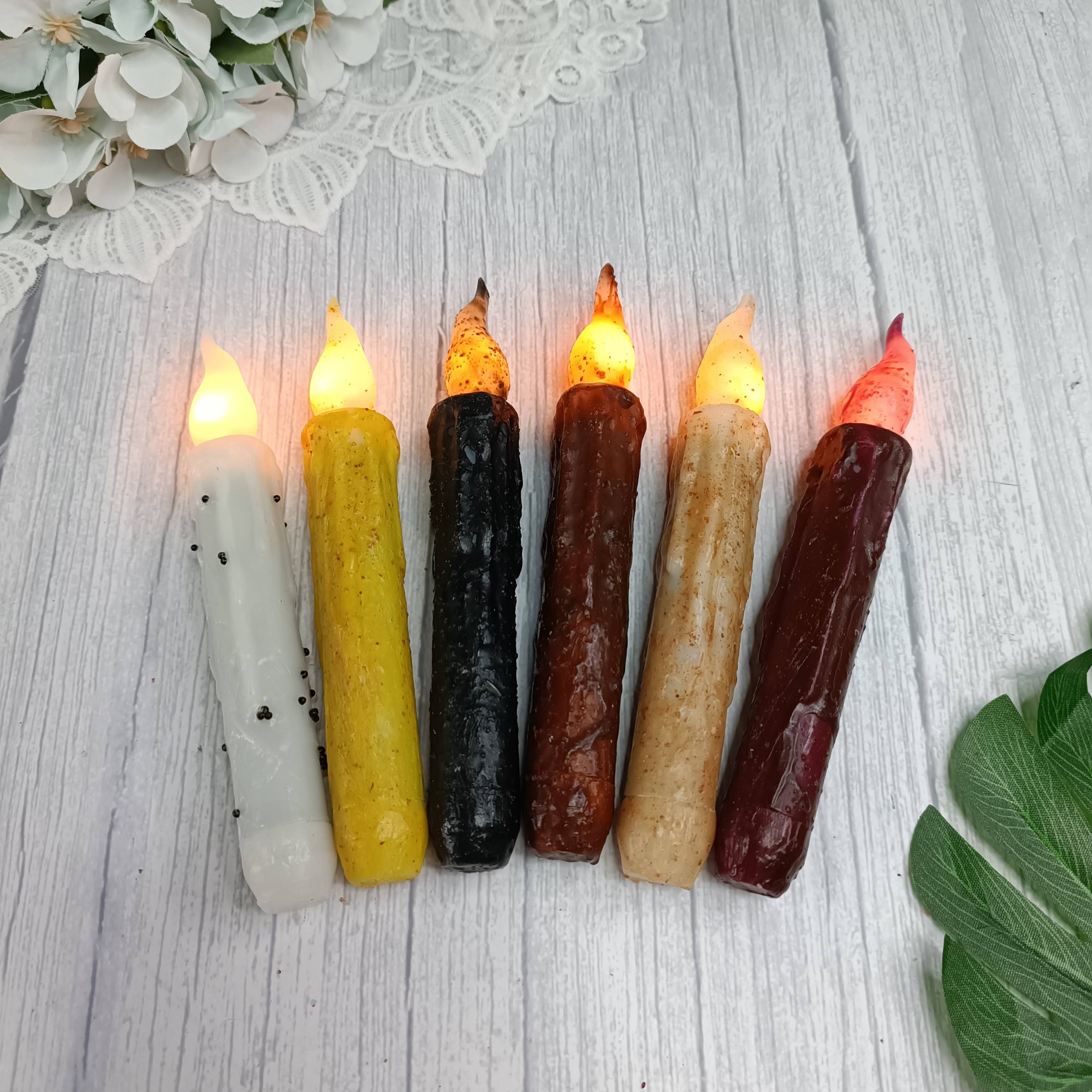 Candles Meta - Wholesale Tapered candle/candlestick - 6-Pack Real Wax Coated LED Taper Candles0