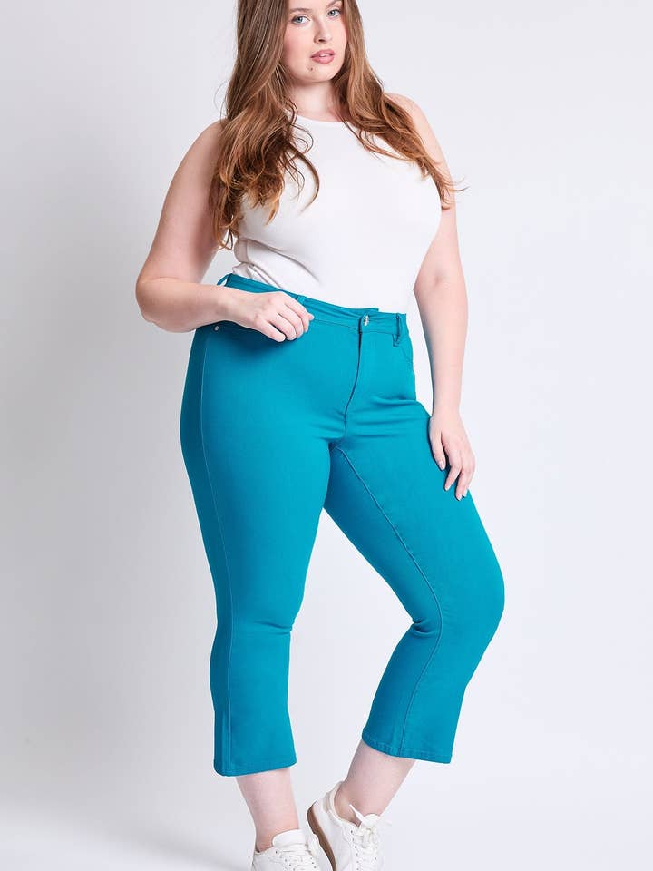 Plus Hyperstretch Cropped Kick Flare Broek-EP206731 voor wholesale door YMI