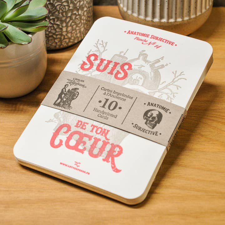 Subjective Anatomy 10 Letterpress Cards Collection for wholesale by L'Atelier Letterpress