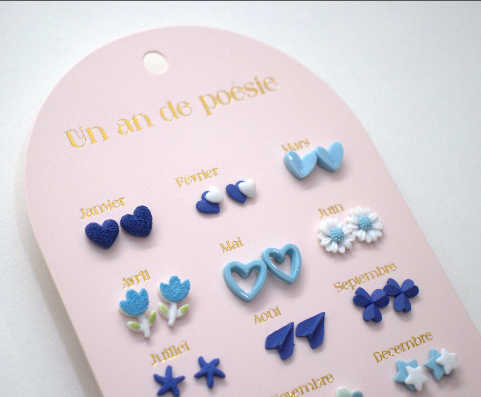 Yuko B – Großhandel Ohrringe – Kinder – Edelstahl-Ohrringe Ein Jahr Blaue Poesie VF4