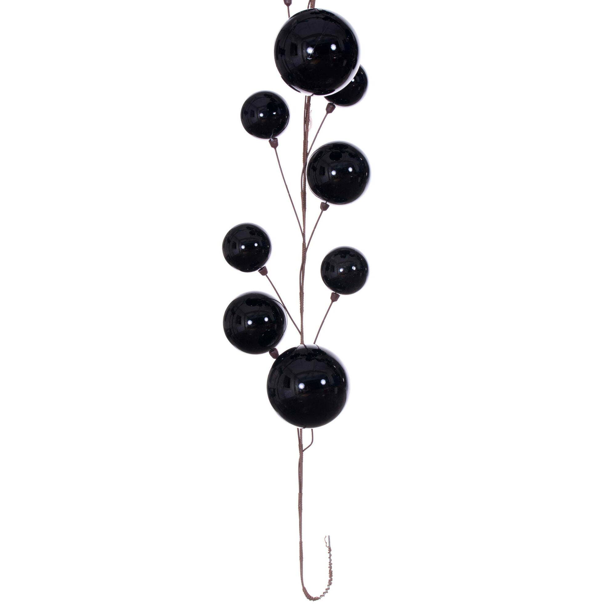 Vickerman 10' Black Pearl Branch Ball Wire Garland. for wholesale on Faire3