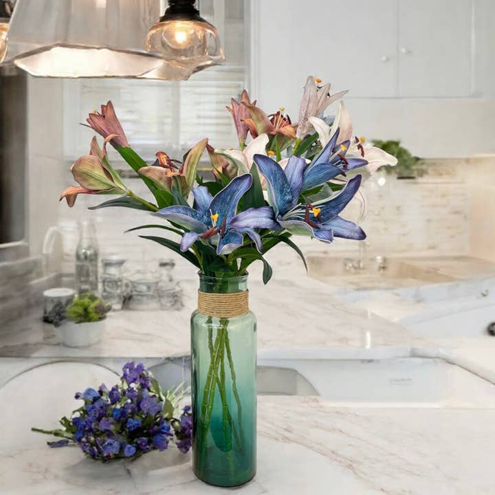 Angel Isabella - Wholesale Artificial flowers - 34.5"-Elegant 9" Large Bloom Lily-3 Flowers per stem3