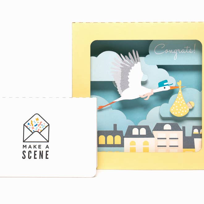 Carte Pop-Up de Douche de Bébé "Paquet de Joie" pour la vente par Make A Scene