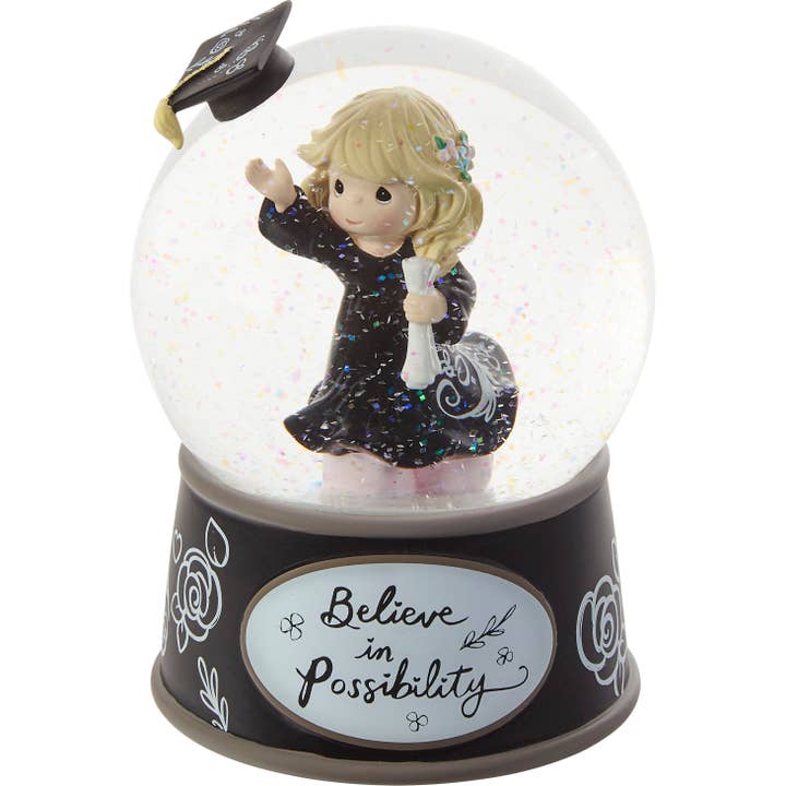 Precious Moments - Wholesale Snow Globe - Precious Moments Graduation Girl Musical Snow Globe Round