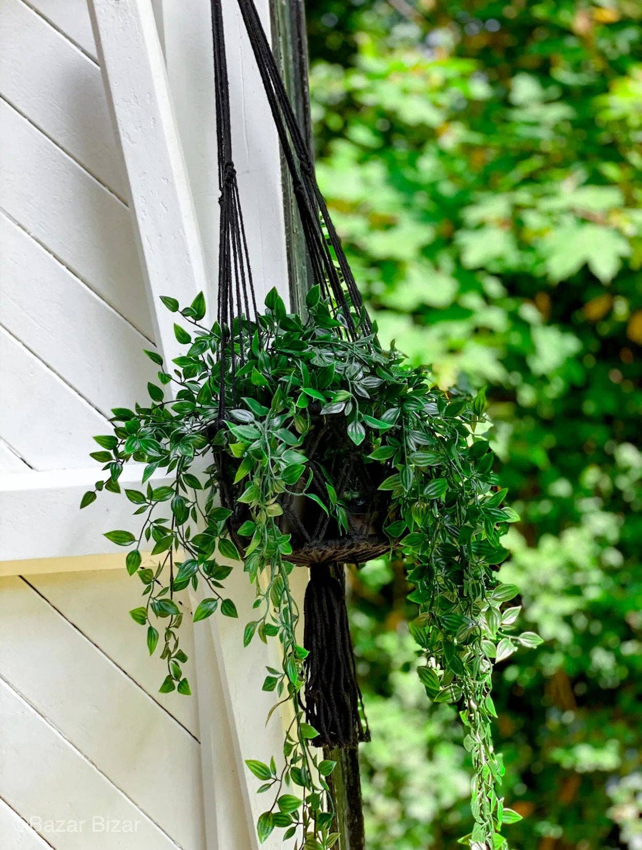 Bazar Bizar Living - Wholesale Hanging Planter - The Macrame Plant Holder - Black - M4