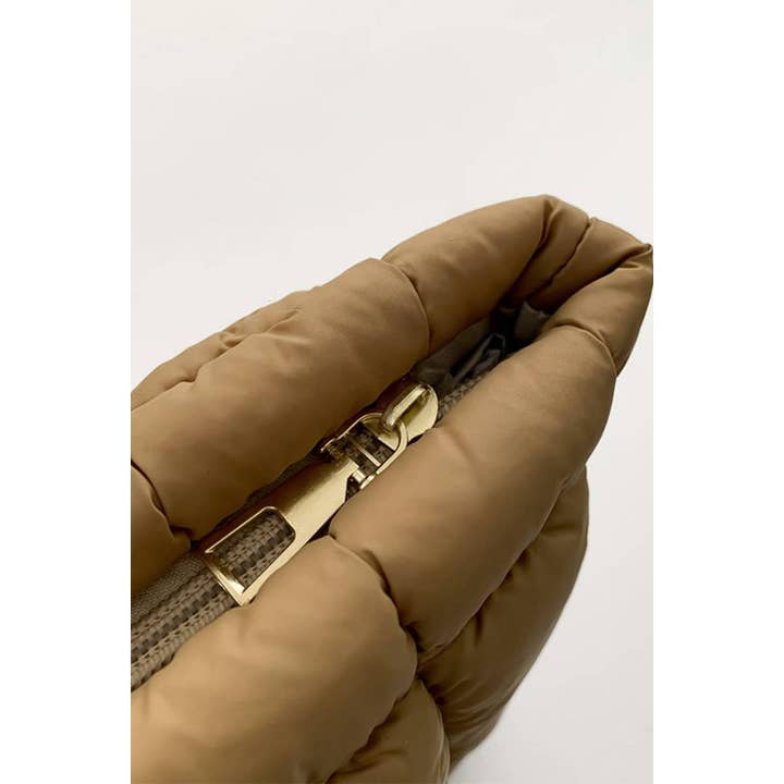 ASH MOCHA Quilted Cosmetic Makeup Pouch Clutch Bag for wholesale on Faire2