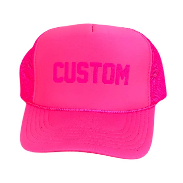 CUSTOM - Neon Pink Tonal Trucker Hat and other Purchase Wholesale neon hat. Free Returns & Net 60 Terms on Faire trending on Faire.