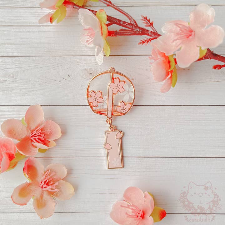 Sakura Chime | Spring Time Enamel Pin Collection for wholesale by dooziCrafts