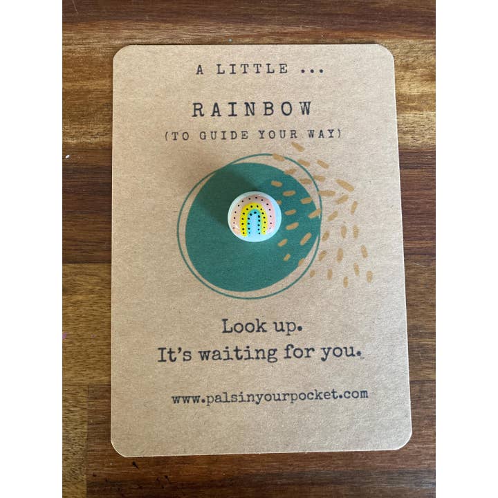 Pals in your Pocket - Vendita all'ingrosso Moneta/gettone ricordo - Abbraccio Tascabile di Positività Arcobaleno & Pietra Portafortuna Antistress4