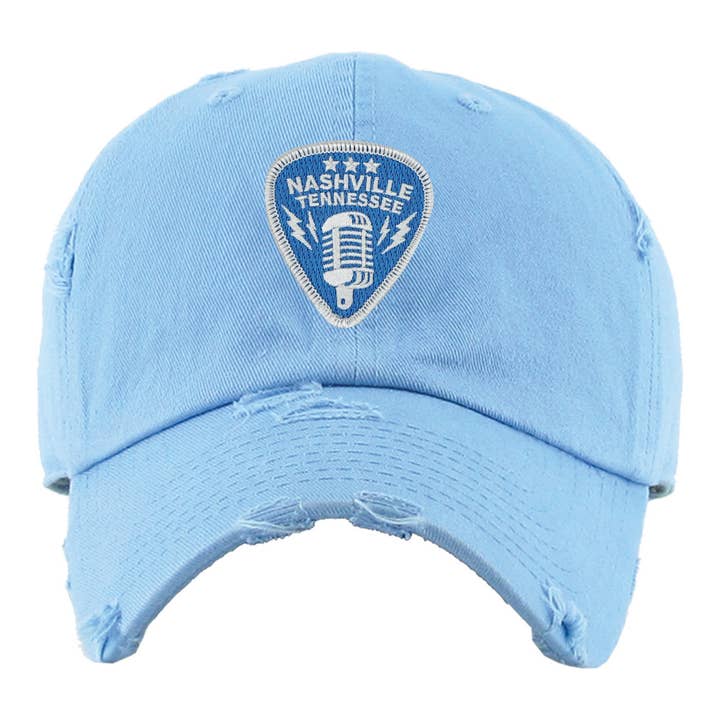 Nashville Tennessee Guitar Pick Patch Dad Hat for wholesale by Cotton Mule