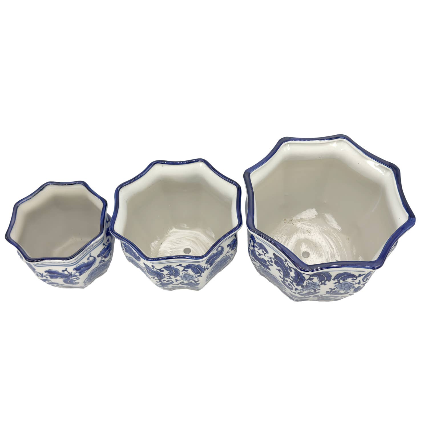 Galt International Company - Vendita all'ingrosso Vasi per piante - Set di 3 vasi per fioriere in ceramica Chinoiserie, 7,5"/10"/13"34
