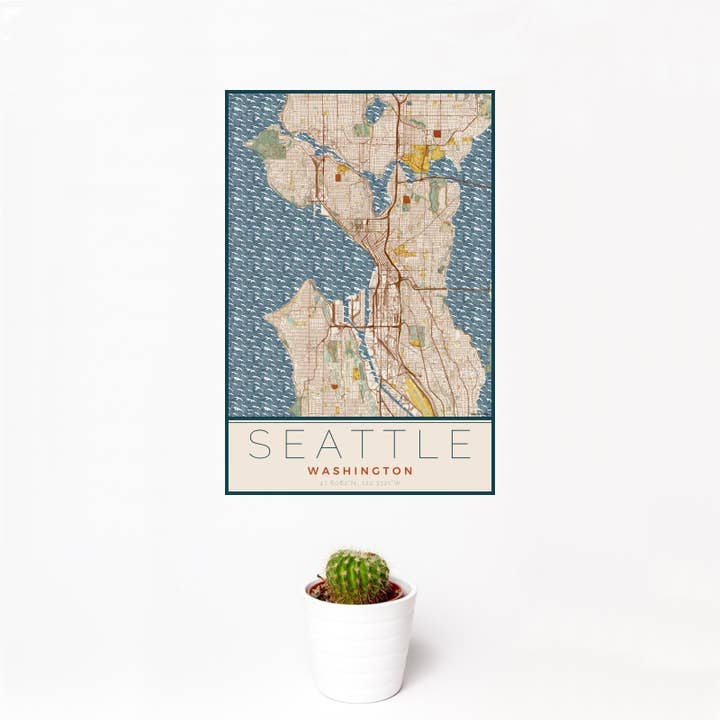 Impresión de mapa de Seattle WA para venta al por mayor de JACE.design