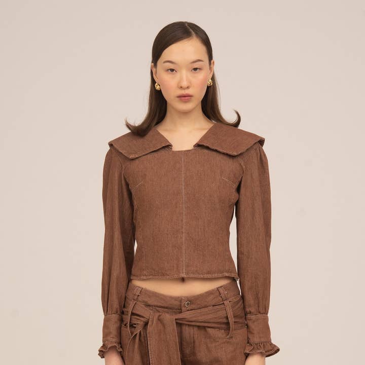 Distrikt Brun Denim Bluse for engroshandel hos CARMEN SAYS