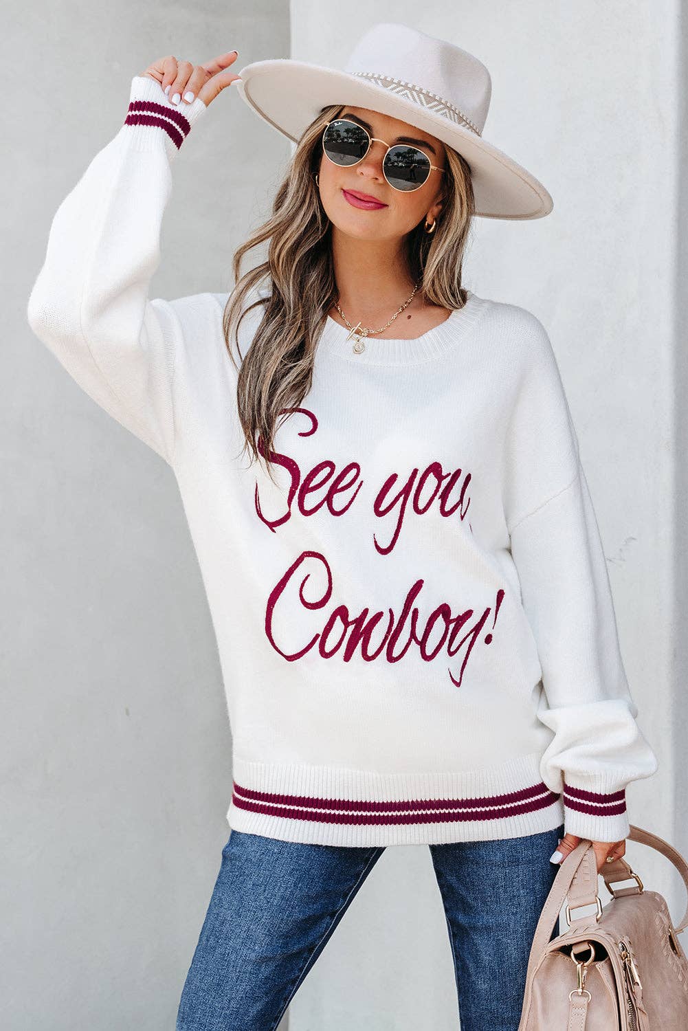 LALA LOO - Venta al por mayor Jersey de punto - Mujer - Jersey Bordado Western See You Cowboy20