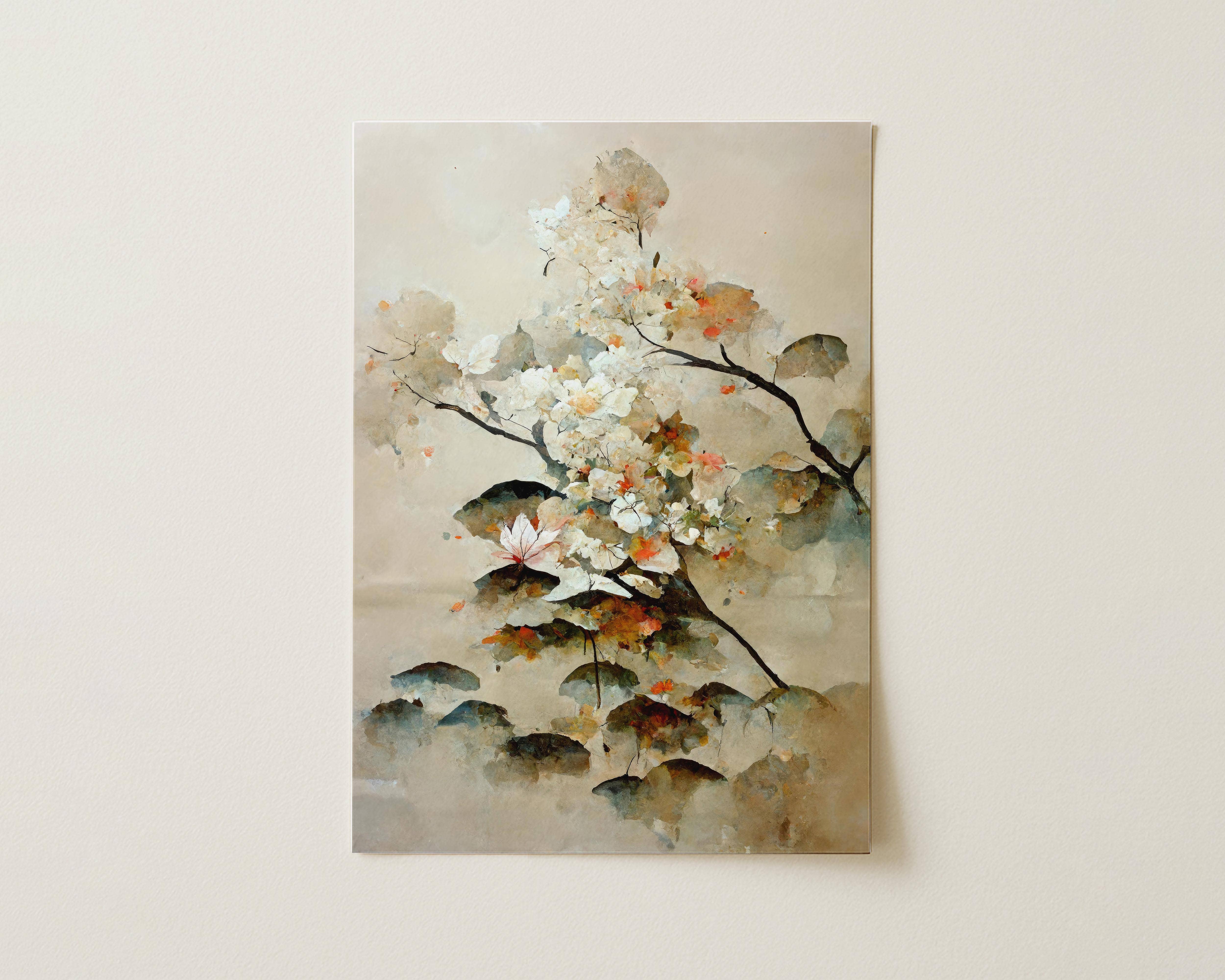 Eclectic Dreams Studio - Wholesale Art Print - Sakura Bloom Wall Art – Japandi Botanical Print – Wabi Sabi 2