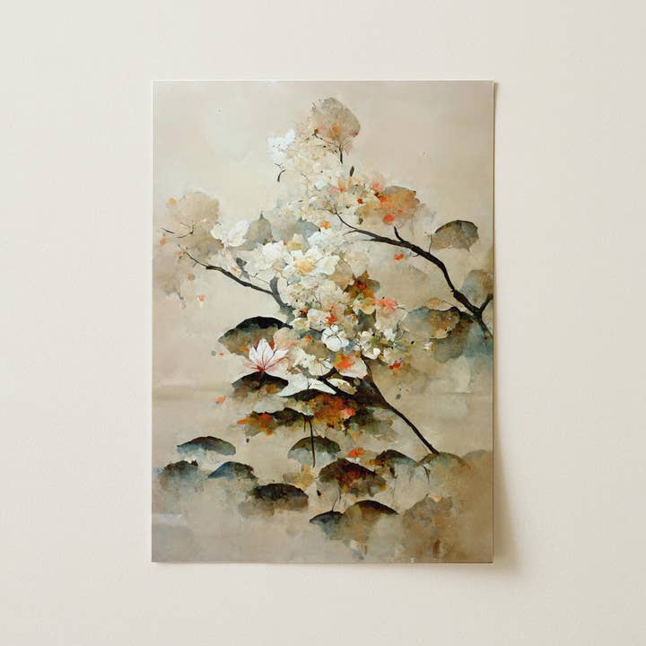 Eclectic Dreams Studio - Wholesale Art Print - Sakura Bloom Wall Art – Japandi Botanical Print – Wabi Sabi 2