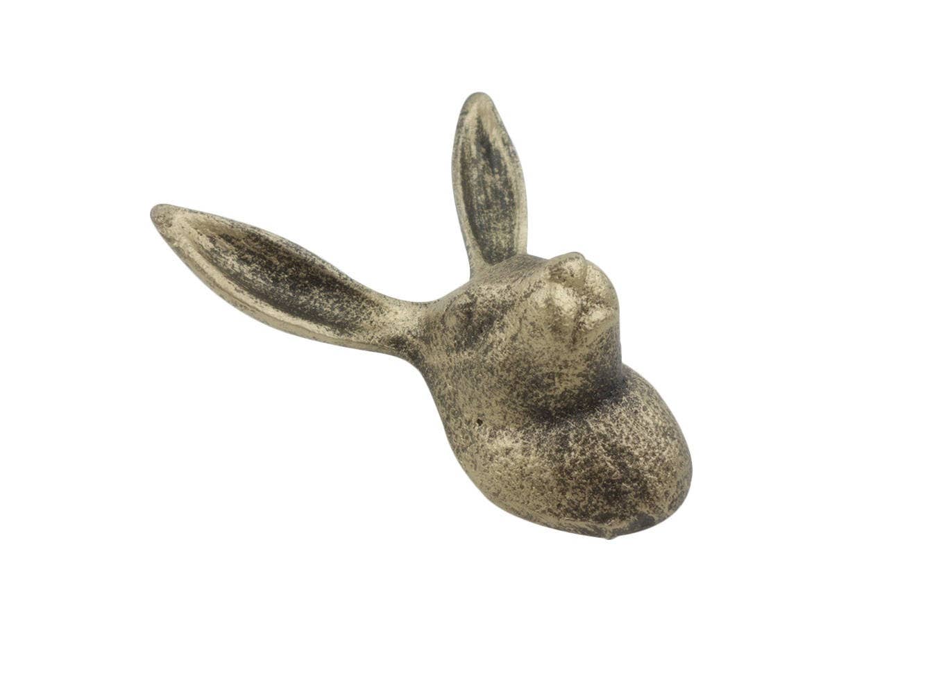 Hampton Ironworks - Wholesale Wall Hook - Rustic Gold Cast Iron Decorative Rabbit Hook 5"2
