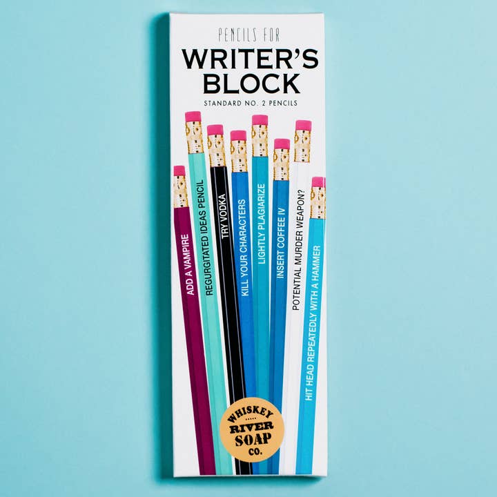 Lápices para Writer's Block de estilo original | Lápices divertidos para venta al por mayor de Whiskey River Soap Co.