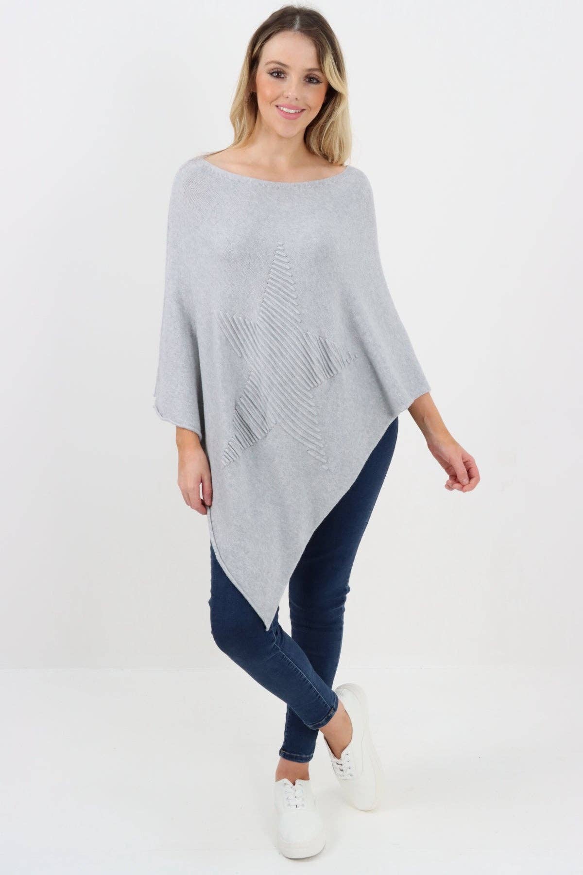 Miss Bold – wholesale Poncho – Women's – Italian Knitted Lagenlook Star Poncho22