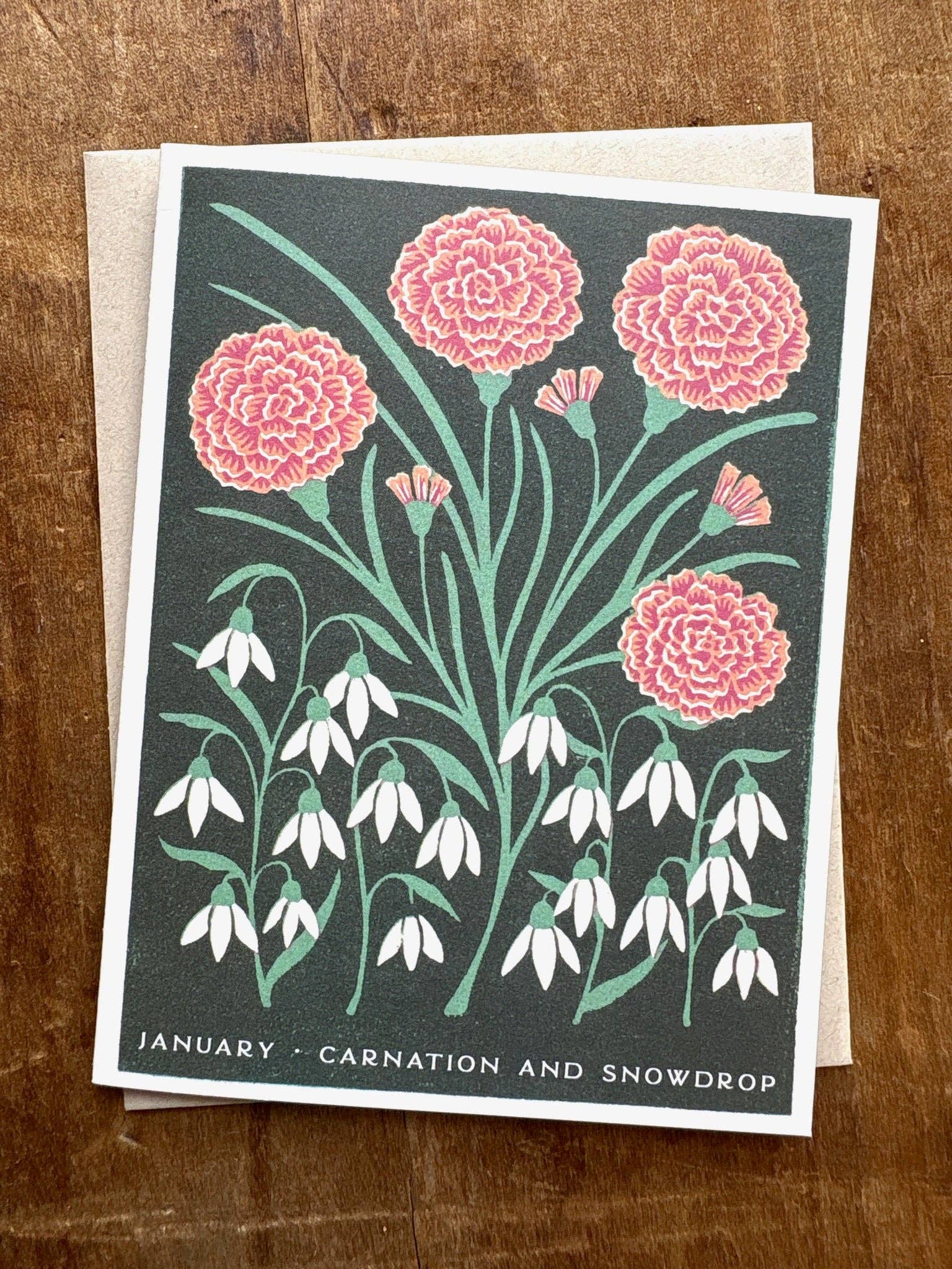 Katharine Watson - Wholesale Everyday Greeting Card - Birth Month Flowers: January Greeting Card2