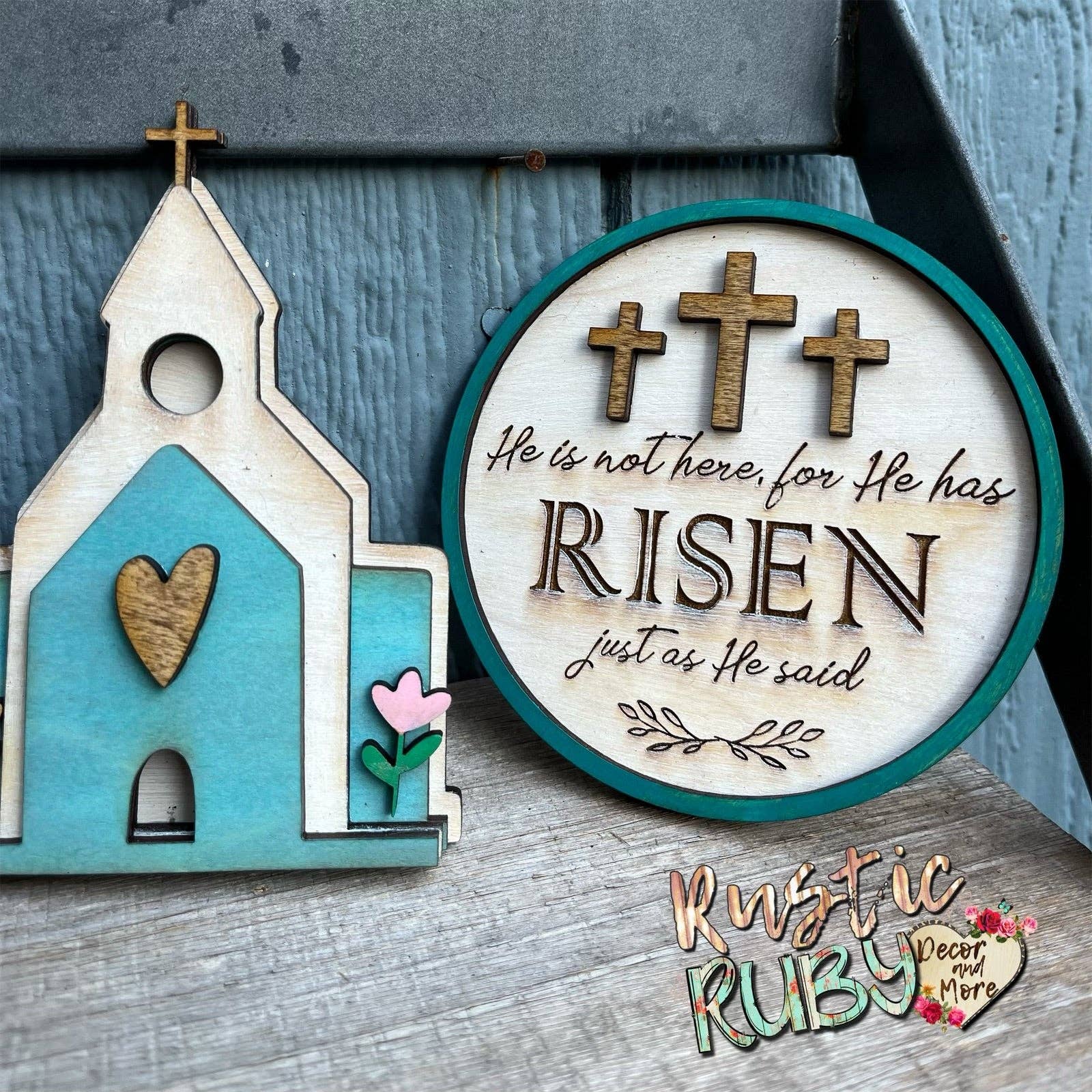 Rustic Ruby Decor and More LLC - Wholesale Decorative Tray - He Is Risen Tier Tray Set4